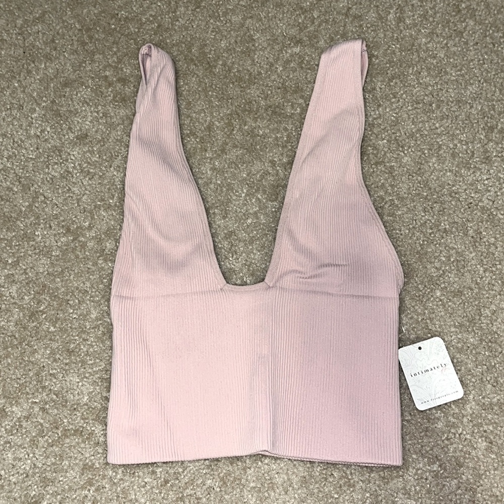 Free People - Dusty Rose Ribbed Crop Tank